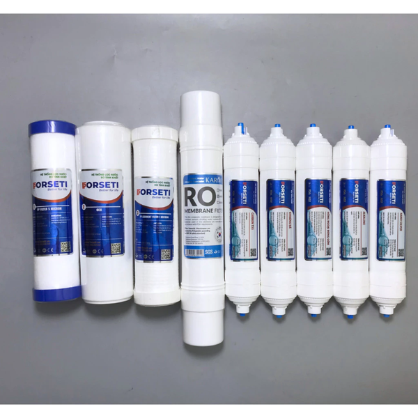 Bộ 9 lõi lọc nước Forseti chính hãng dùng cho máy lọc nước RO (123, RO1000GPD Hàn, 56789)