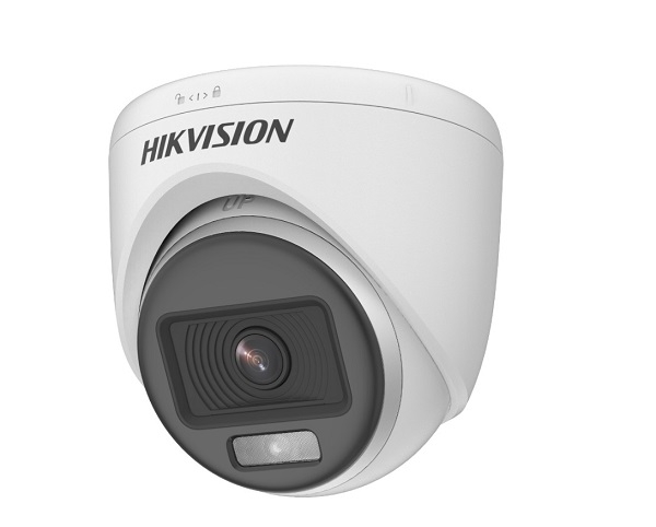 Camera bán cầu HD-TVI ColorVu 2MP Hikvision DS-2CE70DF0T-PF, đèn trắng 20m, có màu ban đêm