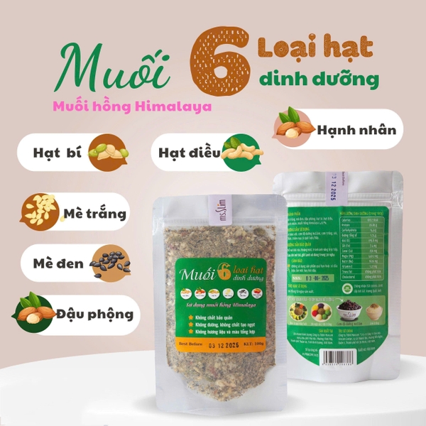 Muối 6 Loại Hạt Dinh Dưỡng | 100g