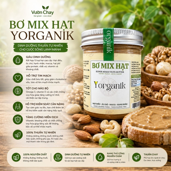 Bơ mix hạt Yorganik 200g