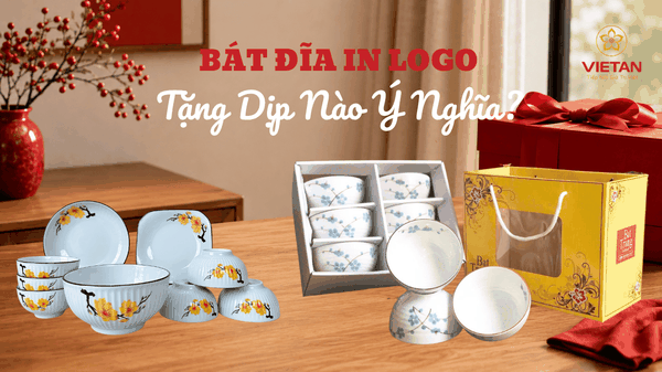bộ bát đĩa in logo 6