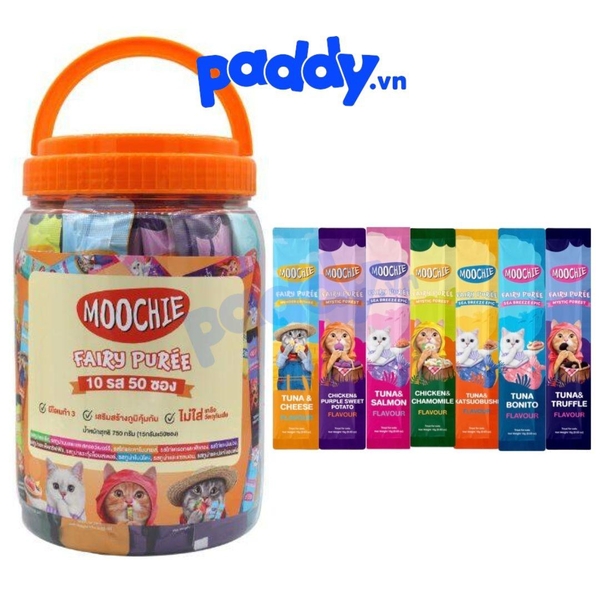 Súp Thưởng Cho Mèo Moochie - Hộp Mix 50 Tuýp (Thái Lan)