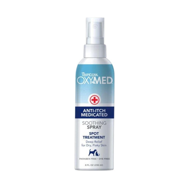 Xịt Giảm Ngứa Viêm Da Cho Chó Mèo Tropiclean Oxymed Soothing Spray (236ml) (Mỹ)
