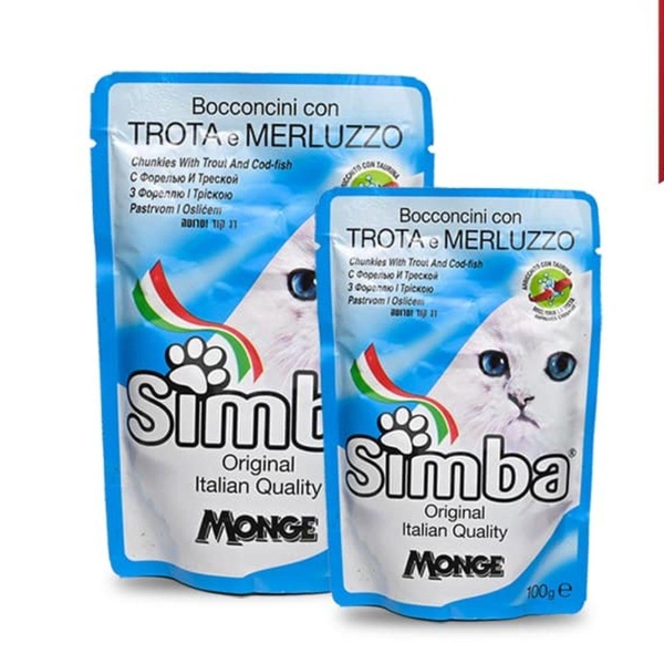 Pate Simba Cho Mèo Trưởng Thành Vị Cá Hồi & Cá Tuyết (Gói (100g)