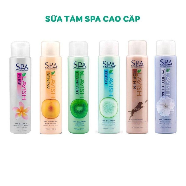 Sữa Tắm Dưỡng Lông Chó Mèo Tropiclean Spa Lavish (473ml)