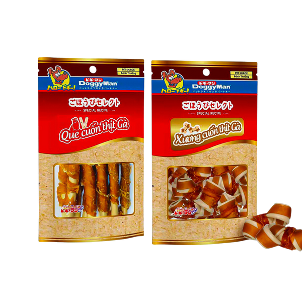 Bánh Thưởng Cho Chó Xương Cuốn Thịt Gà Doggyman (100g) (10 cây)