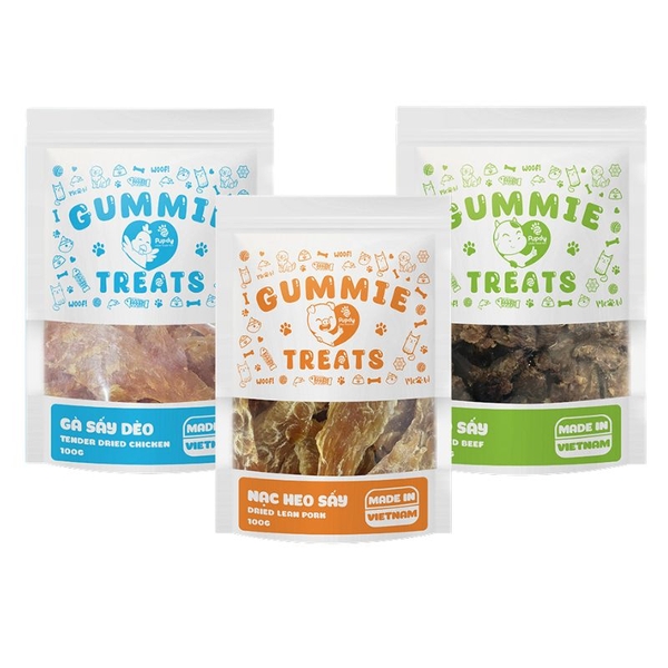 Bánh Thưởng Cho Chó Mèo Thịt Tươi Sấy Gummie Treats (date Ngắn)