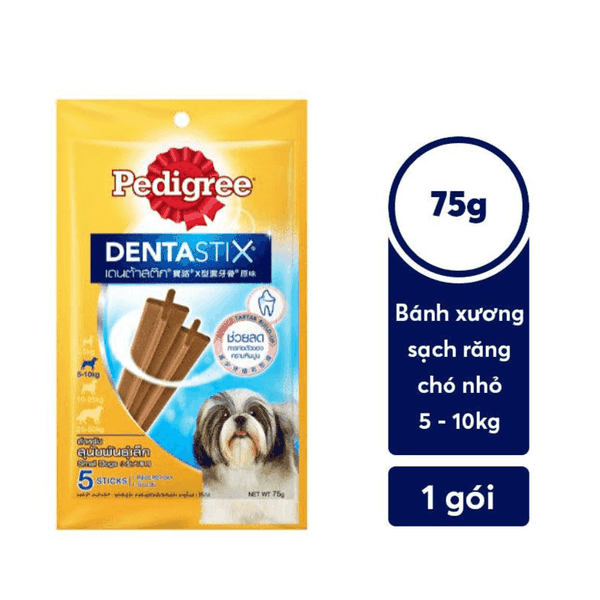 Bánh Thưởng Cho Chó 5-(10kg) Xương Sạch Răng Pedigree Dentastix (75g)