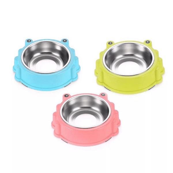 Bát Ăn Cho Chó Mèo Đơn Hình Ếch Inox 20x13x5cm