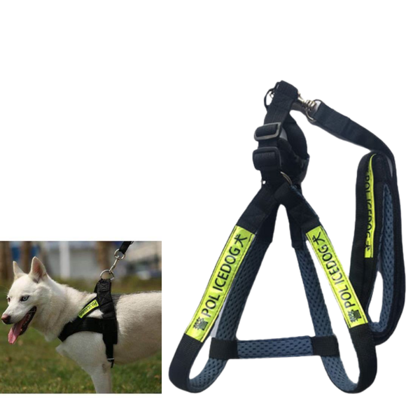 Dây Dắt Yếm Police Lớn Dày 3cm Cho Chó <(35kg)