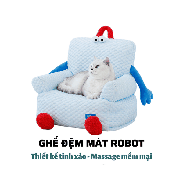 Ghế Nệm Mát Cho Chó Mèo Hình Robot Zeze