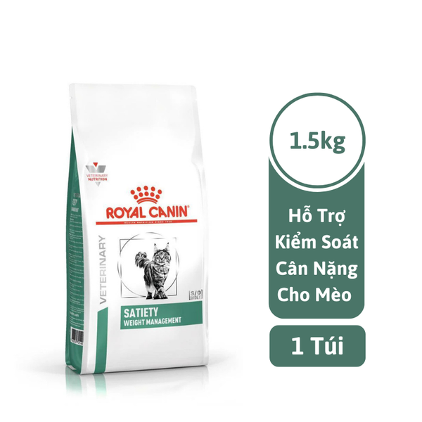 Thức Ăn Hạt Trị Bệnh Cho Mèo Kiểm Soát Cân Nặng Royal Canin Satiety Weight Management 1.(5kg)