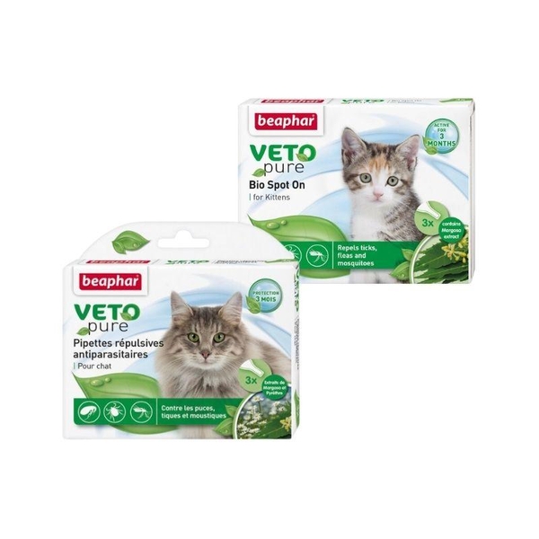 Nhỏ Gáy Ngừa Ve Rận Mèo Beaphar Veto Spot On (Hộp 3 tuýp)