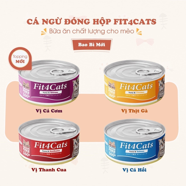 Pate Mèo Fit4cats Cá Ngừ Mix (Lon (160g)