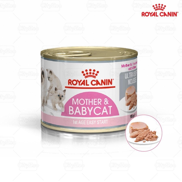 Pate Cho Mèo Mẹ & Mèo Con Royal Canin Mother & Babycat Lon (195g)