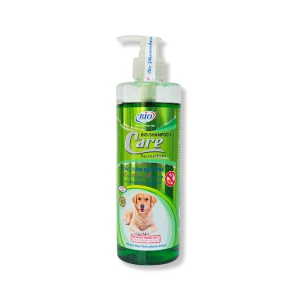 Sữa Tắm Trị Rận Cho Chó Mèo Bio Care Permethrin (450ml)