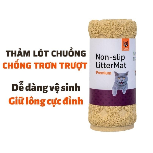 Thảm Lót Cát Mèo Fofos Non-Slip Litter Mat 60x40cm