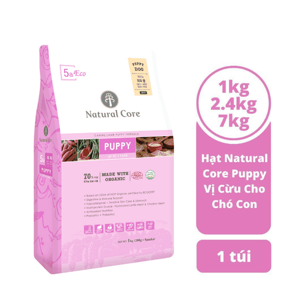 Thức Ăn Hạt Cho Chó Con Natural Core 5A Puppy Vị Cừu