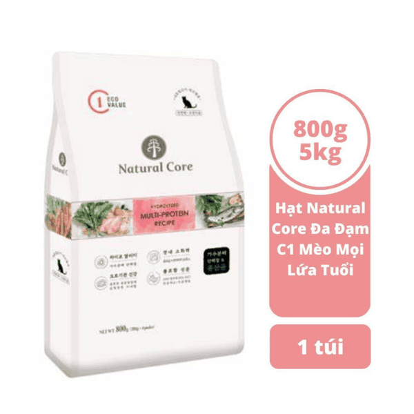 Thức Ăn Hạt Cho Mèo Mọi Lứa Tuổi Đa Đạm Natural Core Eco C1