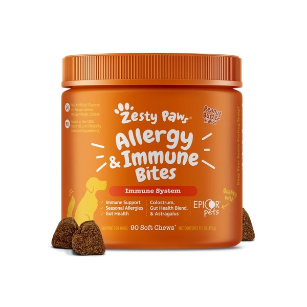 Viên Nhai Cho Chó Zesty Paws Aller-Immune Bites-Tăng Đề Kháng, Miễn Dịch