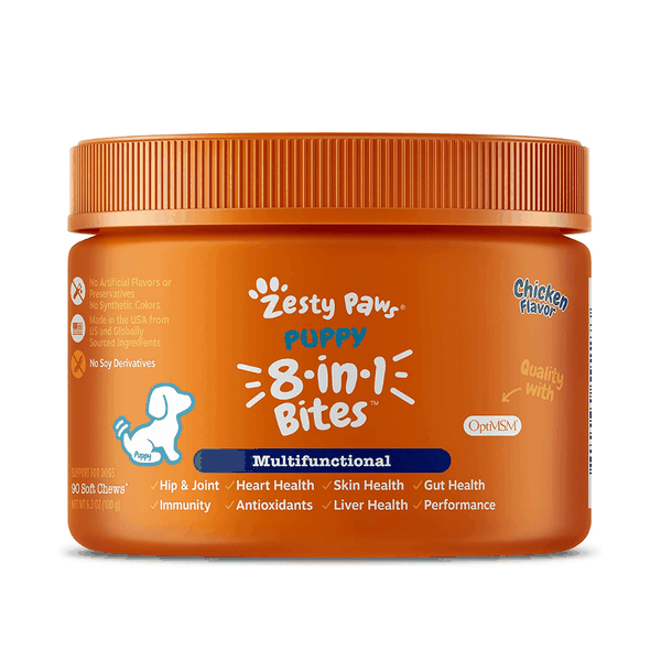Viên Nhai Zesty Paws Vitamin 8 In 1 Puppy Cho Chó Mèo Con / Size Nhỏ Tổng Hợp