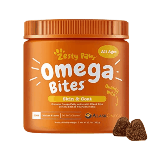 Viên Nhai Dưỡng Lông Chó Mèo Zesty Paws Omega Bites Skin & Coat