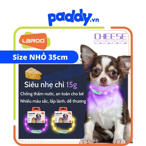 Vòng Cổ Chó Mèo Đèn Led Laroo Sạc Usb - F35 35cm
