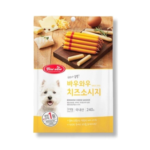 Bánh Thưởng Cho Chó Xúc Xích Phô Mai Bowwow (240g) (14 cây)