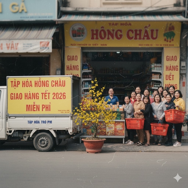 Tạp hóa hồng châu Sỉ hàng Hóa tết âm lịch nguyên đán bính nghọ 2026 - Giao hàng miễn phí Chợ mới An Giang
