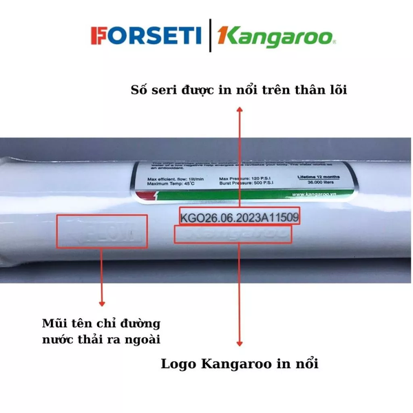 Lõi lọc Hydrogen Kangaroo - ORPH + dùng cho máy lọc nước Kangaroo Hydrogen - Hàng chính hãng