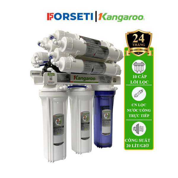 Máy lọc nước Kangaroo KG100HG - KVT. Máy lọc nước 10 lõi lắp gầm bếp nhỏ gọn Hydrogen mới nhất