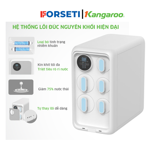 Máy lọc nước Kangaroo Hydrogen KG400HU chính hãng, bảo hành 24 tháng. Máy lọc nước công suất lớn không bình áp dùng cho gia đình hiện đại nhất 2025