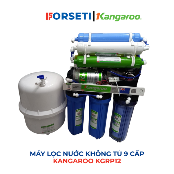 Máy lọc nước để gầm Kangaroo KGRP12 – 9 cấp lọc. Hàng chính hãng thiết kế nhỏ gọn cho mọi không gian bếp. Mẫu mới 2025