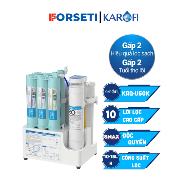 Máy lọc nước RO Karofi KAQ-U50K 10 lõi lọc thế hệ mới. Máy lọc nước chính hãng KAROFI bán chạy nhất 2025