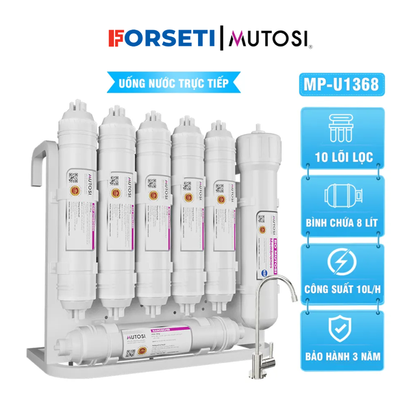 Máy lọc nước Mutosi MP-U1368 - 10 Lõi Để Gầm Thiết kế mới siêu nhỏ gọn 2025