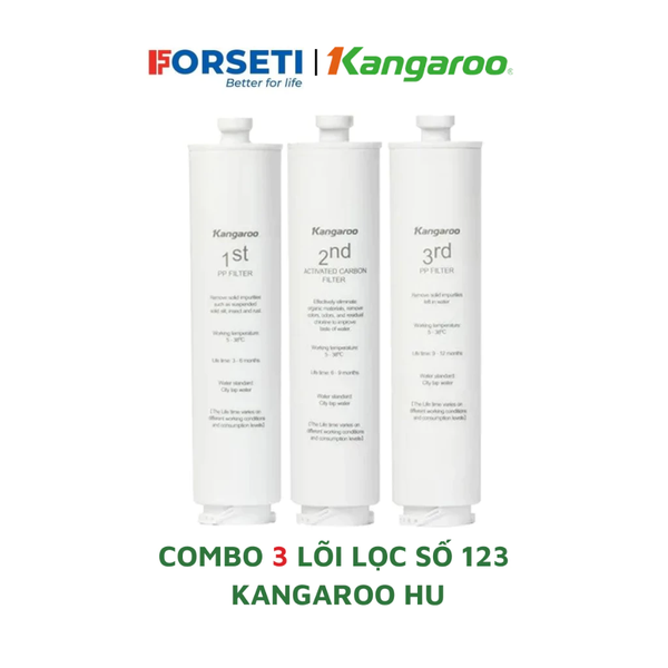 Bộ Lõi lọc nước 123 KG100HU, KG100HU+ dành cho các máy Kangaroo KG100HU, KG100HU+, KG100MED, KG100EED, KG-Y1MED,