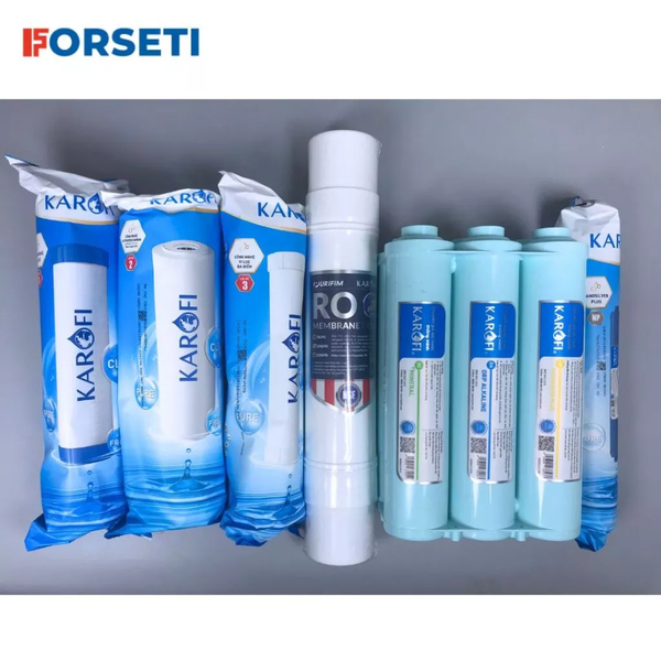 Bộ 11 lõi lọc nước Karofi chính hãng cho máy lọc nước Karofi KAD-D66 (123, RO 100 Mỹ, HP6.2, Nano)