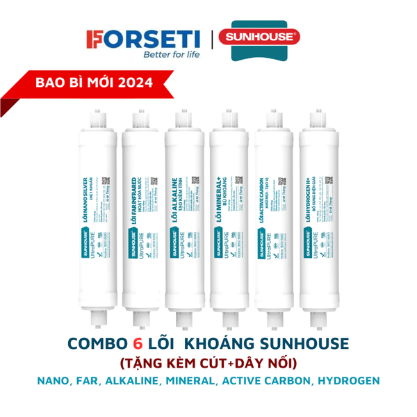 Combo 10 lõi lọc nước cho máy Hydrogen Sha76218ck ;sha8851k ; sha76216ck; sha76219ck; sha88115kv.... lắp được cho máy RO
