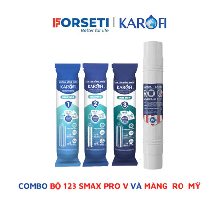 Bộ 10 lõi lọc nước Karofi dùng cho máy lọc nước Karofi KAD-X39, KAD-L56, KAD-X56, KAD-M59,... (123 SMPV, RO Mỹ, HP6.2)