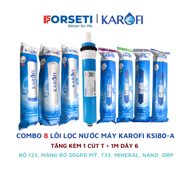 Combo 8 lõi lọc nước cho máy lọc nước Karofi cho model máy KSI80-A