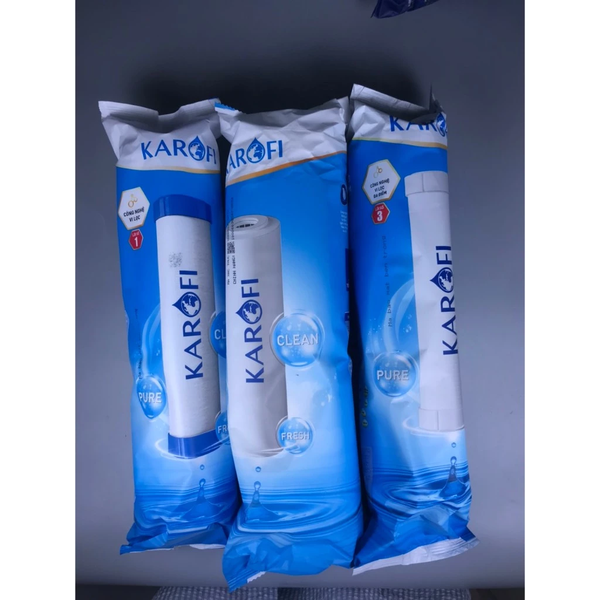 Combo 4 lõi lọc thô (Bộ lọc thô số 1,2,3 + lõi số 1) cho máy lọc nước RO Karofi
