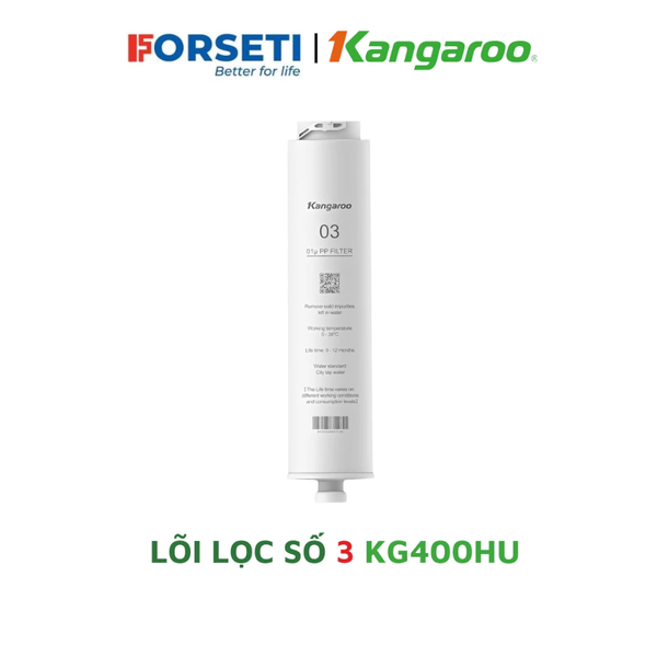 Bộ lõi lọc nước 123 Kangaroo chính hãng dùng cho máy lọc nước Kangaroo KG400HU, KG400HD, KG400US