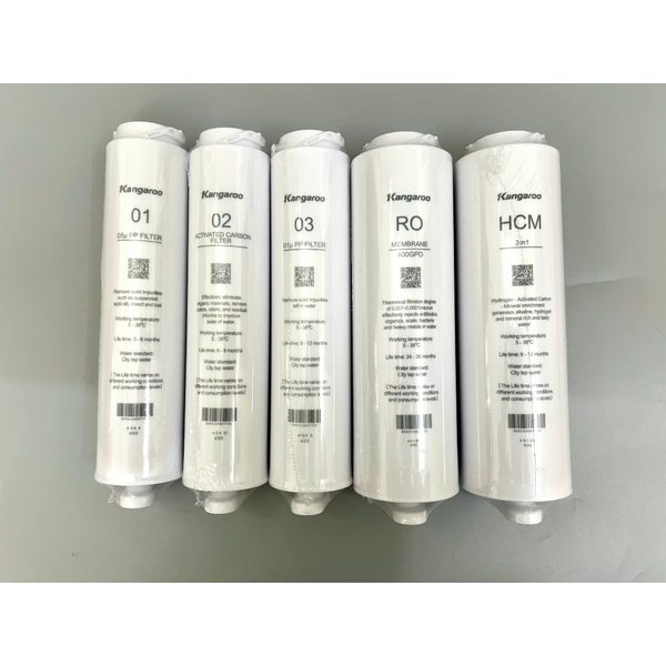 Combo 5 lõi lọc nước Kangaroo cho máy KG400HU, KG400HD, KG400US