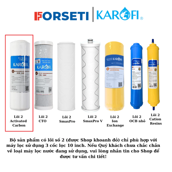Bộ 3 Lõi lọc nước Karofi 1,2,3 dùng cho máy lọc nước RO