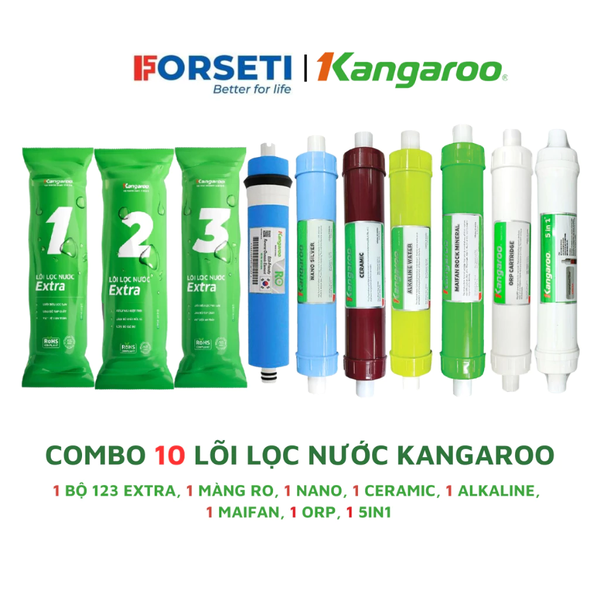 Combo 10 lõi lọc nước Kangaroo chính hãng cho model máy Kangaroo KG10A3