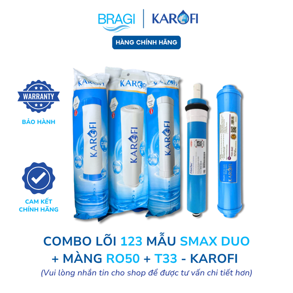 Combo 5 lõi Karofi gồm (123 + RO50 Dupont + 5) dùng cho máy HC300-RO