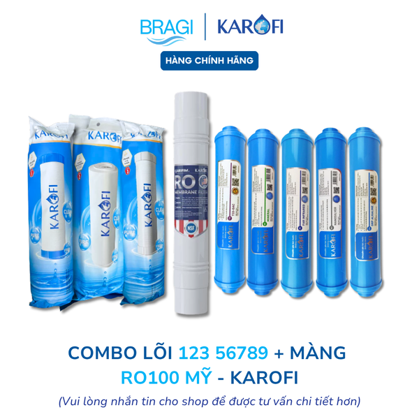 Combo 9 lõi lọc nước Karofi (123+RO100 Mỹ+56789) máy O-i129/A