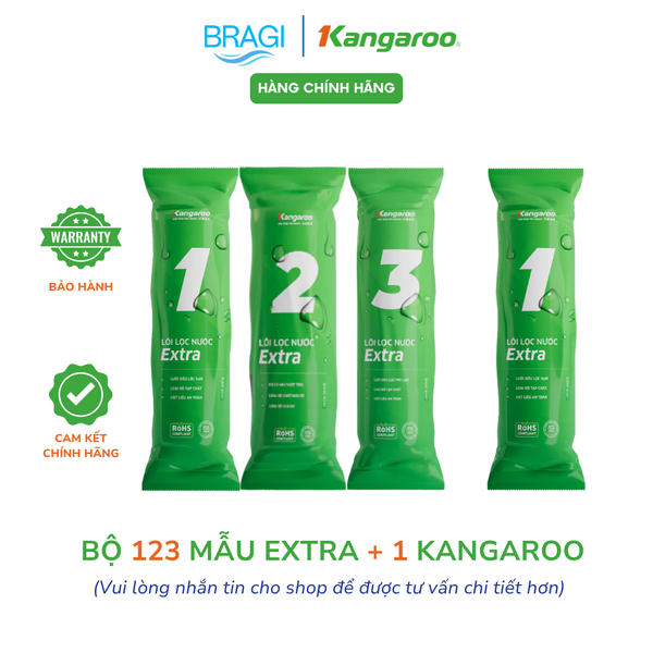 Combo 4 lõi lọc ( Bộ lọc thô số 1,2,3 + lõi số 1) cho máy lọc nước KANGAROO