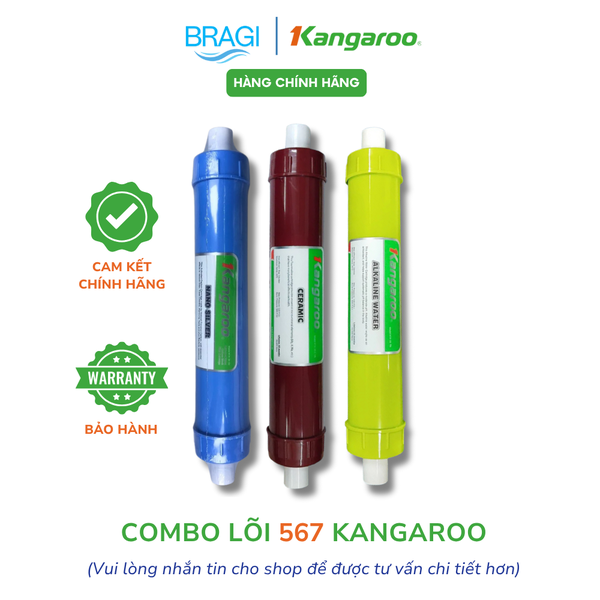 Combo màng RO50KGR+ 3 lõi chức năng 567 Kangaroo kèm cút và dây