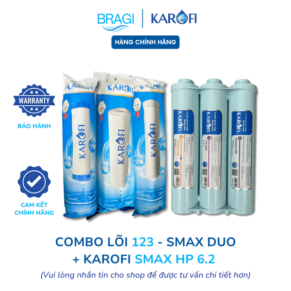 Combo bộ HP 6.2 + Bộ thô 123 Karofi KÈM CÚT + DÂY